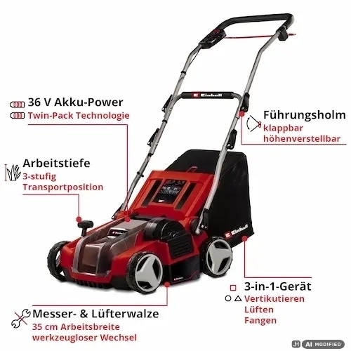 Einhell Akku Vertikutierer L&uuml;fter GE-SA 36/35